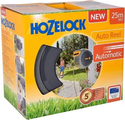 Produktbild von Famanu Wandschlauchbox Automatik 25 m - Einfache Installation - Inklusive Schlauchanschlüsse und Halterung