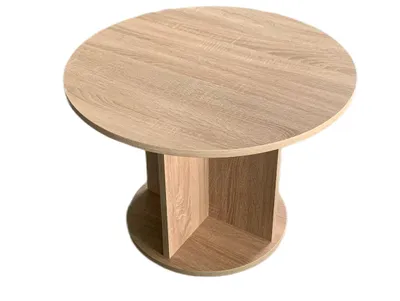 Produktbild von Couchtisch Kaffeetisch Tisch Beistelltisch Sofatisch Rund LEO Sonoma eiche hell Sägerau NEU