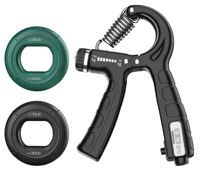 Obrázok produktu pre Rukoväte, 3 kusy, na posilňovanie predlaktí, nastaviteľný odpor 10-100 kg, prenosné