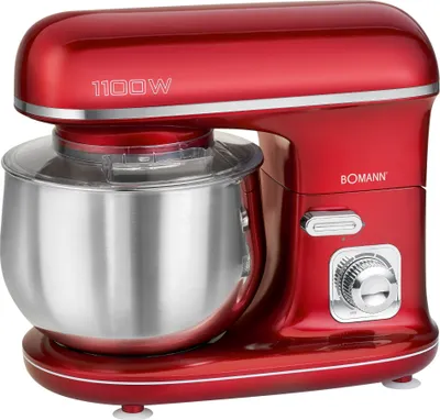 Zdjęcie produktu dla Bomann KM 6010 CB, 5 l, Czerwony, Stal nierdzewna, Obrotowy, 3 kg, Stal nierdzewna, 1100 W
