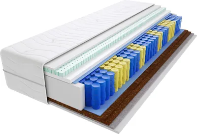 Produktbild von Matratze 95x215 cm Doppelmatratze, H3 & H5 Federkernmatratze, Taschenfederkernmatratze 20 cm Hoch Latex Kokosfaser Rosshaar Hypoallergene, HR-Schaum, Wendematratze mit Klimafaser, Gesteppter Bezug Matera
