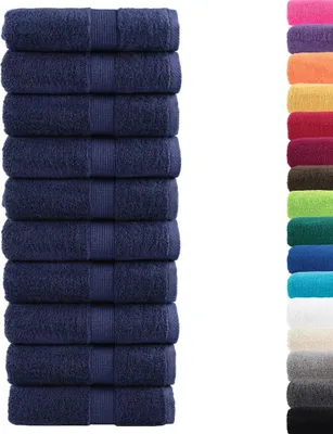 Immagine prodotto di Asciugamani Premium SOLUND di vidaXL, 10 pezzi, blu navy, 30x30 cm, 600 g/m²