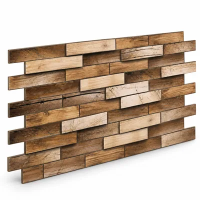 Produktbild von 3D Wandpaneele PVC Holzoptik | Nuss | 20 Platten ca. 10 m² | Wandverkleidung für Wohnzimmer, Küche & Bad | DIY Montage