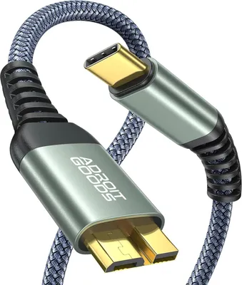 Zdjęcie produktu dla AdroitGoods Kabel USB-C do Micro-B - Kabel do dysku twardego - Micro B 3.0/5Gbps - 100cm - Oplot nylonowy