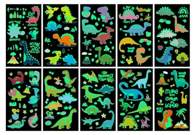 Produktbild von Tijdelijke Tattoos für Kinder - Leuchtende Dinosaurier - AEU1904