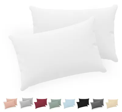 Produktbild von Twinzen - Kissenbezug 40x60cm - 2er Set - 100% Baumwolle - Weiß