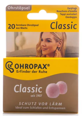Produktbild von Ohrstöpsel Gehörschutz Wachsohrstöpsel - 20 Stück - Vaseline und Paraffinwachs - Einfach in der Anwendung
