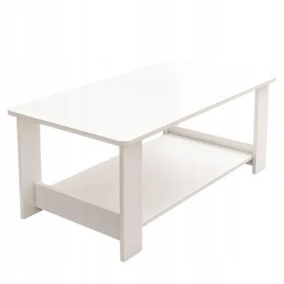 Immagine prodotto di Tavolino bianco moderno con ripiano, salotto, loft, grande, 100 cm