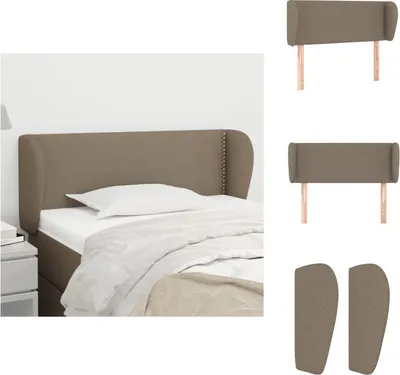 Produktbild von vidaXL Kopfteil mit Ohren Taupe 93x23x78/88 cm Stoff -  Kopf- & Fußenden
