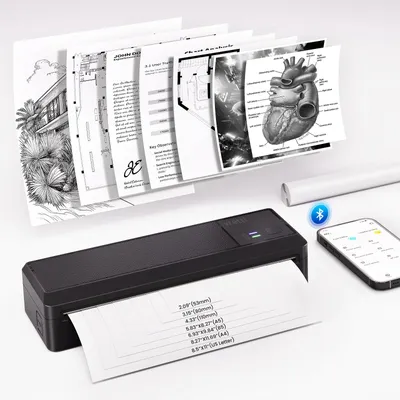 Produktbild von vretti Mobiler Drucker A4 für Unterwegs,Thermodrucker A4 ohne Tinte
