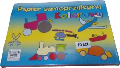 Zdjęcie produktu dla papier kolorowy A4 10 kartek samoprzylepny - 10szt