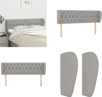 Produktbild von vidaXL Kopfteil mit Ohren Hellgrau 147x23x78/88 cm Stoff - Kopfteil - Kopfteile - Bett-Kopfteil - Bettkopfteil