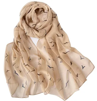 Image de Écharpe pour femme, en mousseline, motif floral, dimensions : 63 x 20 cm, idéale pour l'été