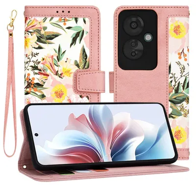 Produktbild von Techsuit FlipCraft Book Wallet Klapphülle mit Kabel für Oppo Reno11 F 5G - Sweetheart Pink