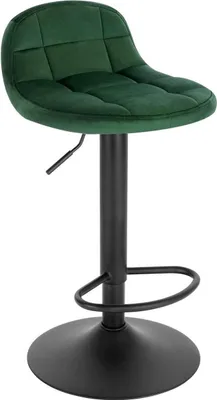 Immagine prodotto di Sgabello da bar - Verde scuro - Velluto - Industriale - Con schienale - Regolabile - 1 pezzo