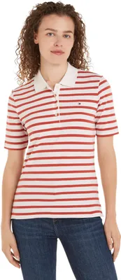 Produktbild von Tommy Hilfiger Damen Poloshirt Kurzarm Stripe Slim Fit, Mehrfarbig (Breton STP/E