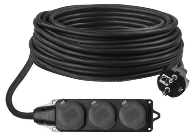 Produktbild von 45m Verlängerungskabel Außen IP44 Verlangerung 3x1,5 Gummikabel Stromkabel Stecker Schuko 3-fach Steckdosenleiste