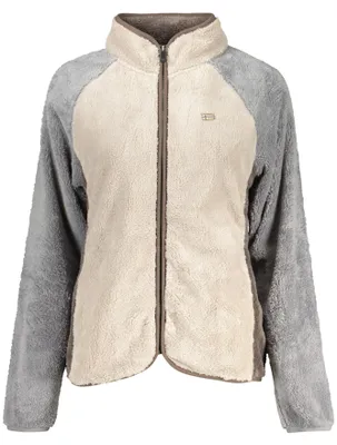 Produktbild von Damen Sweatshirt Beige mit Reißverschluss und Norwegen Stickerei