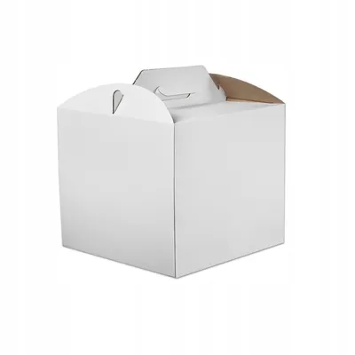 Produktbild von Tortenkarton 26x26x25 cm – 1 Stück – Weiß – stabile Kuchenschachtel aus Karton – lebensmittelechte Verpackung für Torten & Gebäck