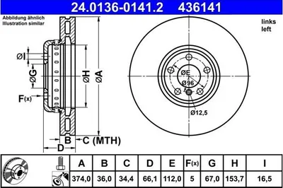 Image de Disque de frein ATE 24.0136-0141.2