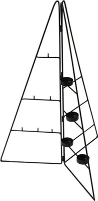 Obrázok produktu pre Kovový vianočný stromček Deco 58 cm - s držiakmi na čajové sviečky a svorkami