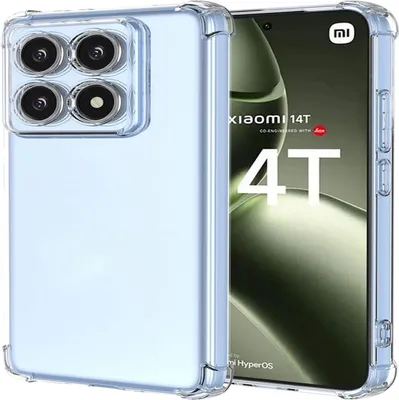 A transparent phone case is shown on a light gray background, with a phone screen visible behind it.