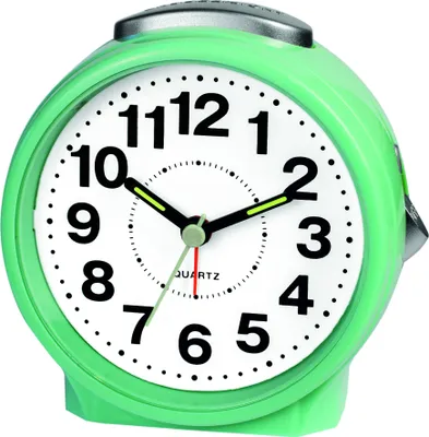 Produktbild von Analoger Wecker Türkis mit Snooze, Hintergrundbeleuchtung & Alarm an/aus Schalter, 100x97x65 mm