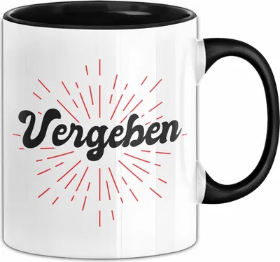 Produktbild von Vergeben Tasse Geschenk Valentinstag Geschenkidee Eifersüchtig Freund Freundin (Schwarz)