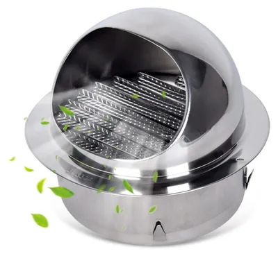 Obrázok produktu pre Ventilačná mriežka, kruhová, priemer 130 mm - Nerezová oceľ - Sieťka proti hmyzu - Odolná voči dažďu - Výfukové vetranie - Jednoduchá inštalácia - Odťahová mriežka