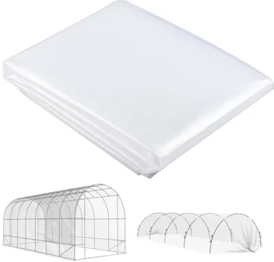 Produktbild von UV-beständige Gewächshausfolie 7x8m, wasserdichte Pflanzenschutzplane für Garten, Terrasse und Balkon, robuste Gewächshausabdeckung