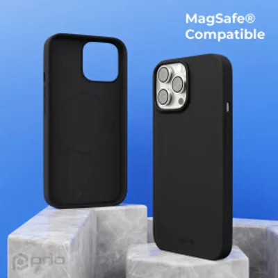 Produktbild von prio Silikonschutzhülle MAG für iPhone 15 Pro (6,1 Zoll) schwarz