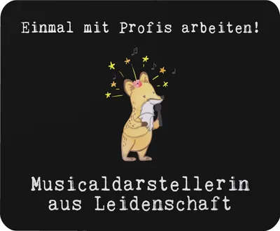 Produktbild von Mr. & Mrs. Panda Mouse Pad Musicaldarstellerin Leidenschaft - Schwarz - Geschenk, pc mauspad, computer mousepad, computermatte