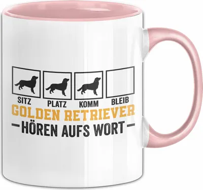 Produktbild von Golden Retriever Hören Aufs Wort Tasse Geschenk Golden Retriever Besitzer Mama Becher (Rosa)