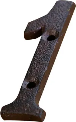 Produktbild von Hausnummer, 7,6 cm (3 Zoll), Hausnummer für Wohnadresse, Vintage-Hausnummer aus Gusseisen für Tor und Briefkasten, inklusive passender Schrauben, schwarze Nummer 1
