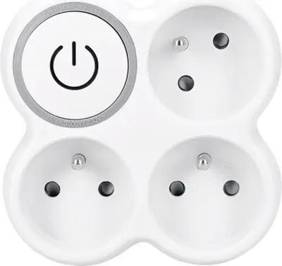 Obrázok produktu pre Adaptér Solight P106 s vypínačom 3x 15A biela-šedá, detské clonky