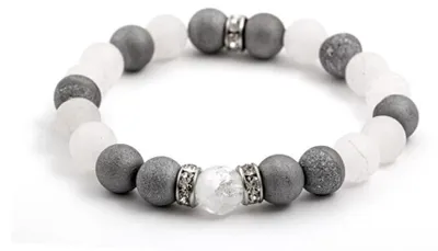 Productafbeelding van Jadeiet- en agaat armband met druppelvormige kralen, model MINK75/17