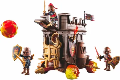 Produktbild von Novelmore 71643 Angriffswagen drei Rittern der Burnham Raiders inklusive vielfältigen Accessoires für spannende Gefechte Kampfwagen mit Feuerkanone