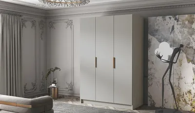 Obrázok produktu pre Šatníková skriňa 150 cm COVO 1 - kašmír / zlaté úchyty