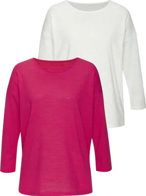 Produktbild von VIVANCE Langarmshirt koralle, creme Größe 44/46