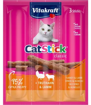 Produktbild von Katzenleckerli VITAKRAFT CAT STICK MINI Pute Lamm 3 x 6g