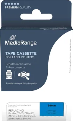 Produktbild von MediaRange Schriftbandka. Brother TZ-551/TZe-551 24mm 8m sw