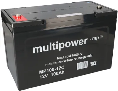 Obrázok produktu pre Olovená batéria Multipower MP100-12I Pb 12V / 100Ah Odolná voči cyklom, vnútorný závit M6