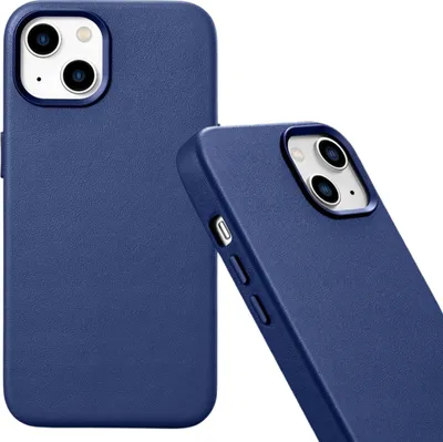 Produktbild von Icarer Case Ledertasche mit Magsafe für Iphone 14 Blau