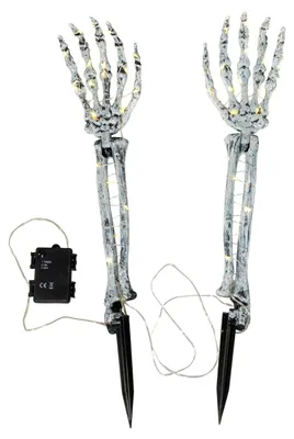 Produktbild von Leuchtende LED Skelett Arm Gartenstecker für Halloween