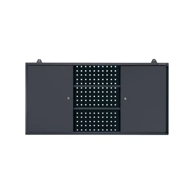 Obrázek produktu pro Nástěnná skříňka na nářadí Dílenská skříňka Kovová skříňka s perforovaným panelem Kov, 120 cm x 60 cm x 20 cm, barva: antracitová