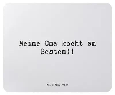 Produktbild von Mr. & Mrs. Panda Mousepad Meine Oma kocht am... - Aquarellblau - Geschenk, Großeltern, Mauspad, pc, mausunterlage, Sprüche, Spruch Weisheiten Zitate Lustig Weisheit Worte