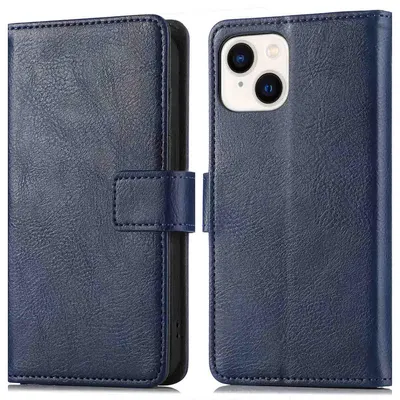 Imagen del producto de Funda Tipo Libro de Lujo para Apple iPhone 14 / 13 - Azul oscuro