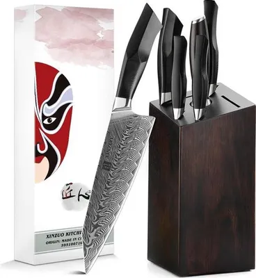Produktbild von XinZuo - 7-teiliges Damast-Messerset - B32 Feng Serie