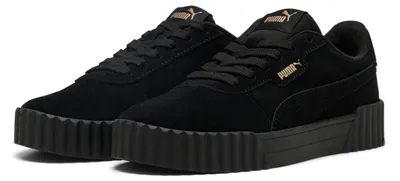 Produktbild von Puma Carina 3.0 SD Damen Sneaker Leder Schuhe 400721 01 Black-Gold, Schuhgröße:37.5 EU