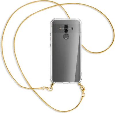 Produktbild von Handykette Backcover-Schutzhülle mit Band (Metall goldfarben) für Huawei Mate 10 Pro - goldfarbene Kette Snake